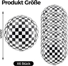 VIKY® 6 Stk Schwarz Weiß Kariert Geburtstagsdeko Luftballons