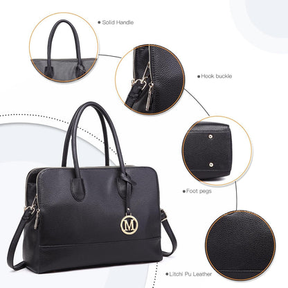 Große Damen Handtasche Umhängetasche Mega Retro Elegant Schwarz
