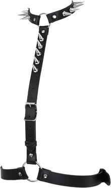 Damen Harness Leder Punk Gothic Nieten Halsband Choker Spike Niet