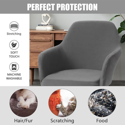 Stretch Stuhlhussen 2er Set – Grau, für Esszimmer & Büro
