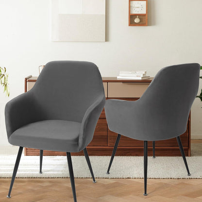 Stretch Stuhlhussen 2er Set – Grau, für Esszimmer & Büro
