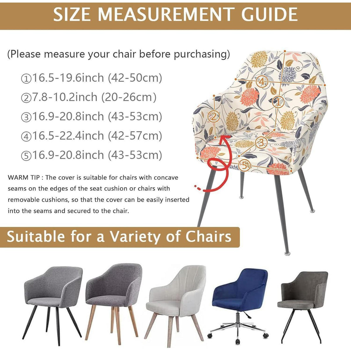Stretch Stuhlhussen 2er Set – Sesselbezug für Esszimmer & Büro