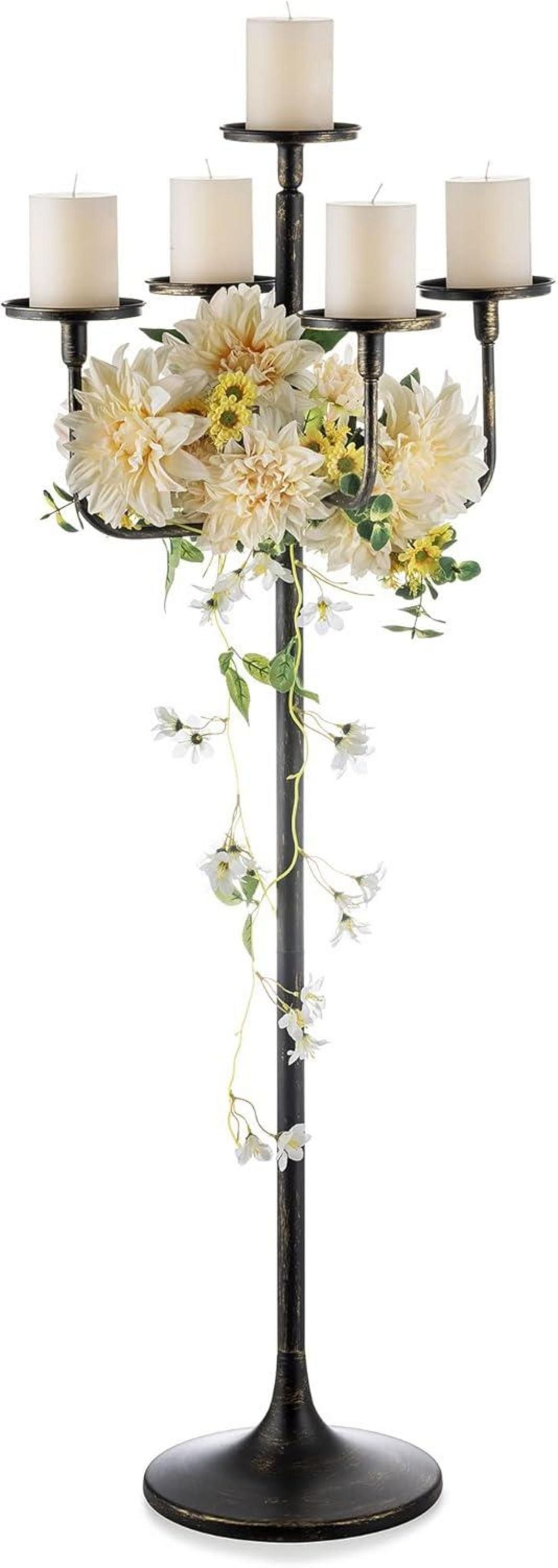 Schwarzer Kerzenständer 5-armig 122cm hoch für Deko