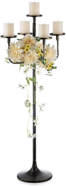 Schwarzer Kerzenständer 5-armig 122cm hoch für Deko