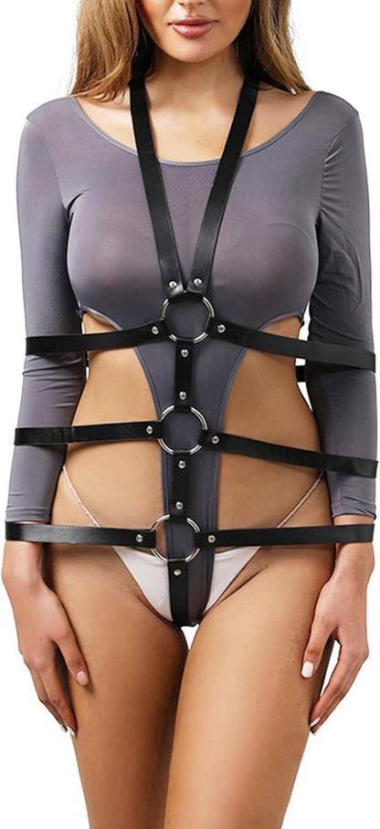TUYMNI Bondage Set Leder Fesseln Harness Riemen BDSM