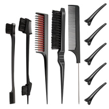 Sleek Bun Bürste Set mit 5 Clips und Kamm, Schwarz