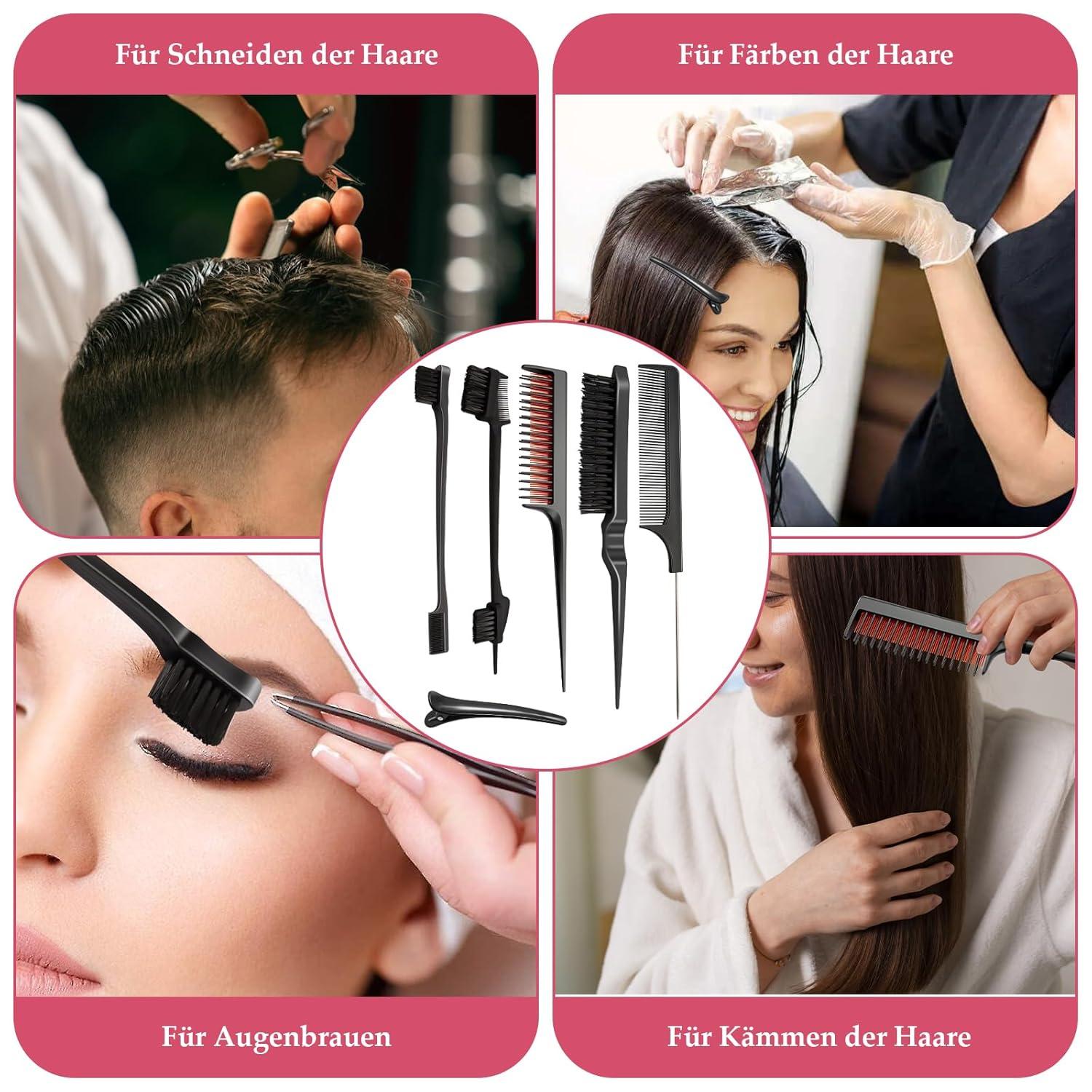 Sleek Bun Bürste Set mit 5 Clips, Styling Kamm, HaarbüRste und
