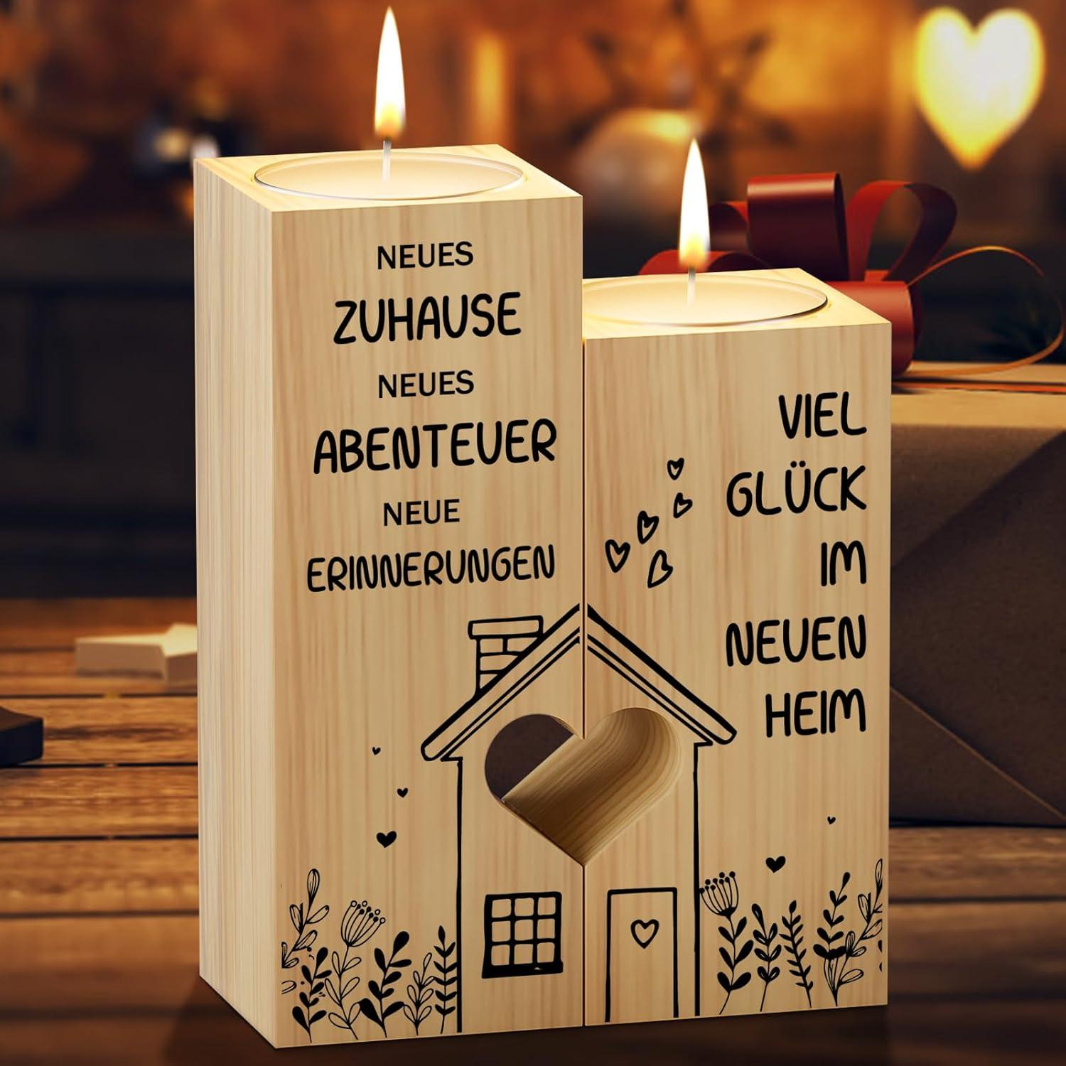Kerzenständer Einweihungsgeschenk Hauswärmer_Zwei Kerzenhalter aus