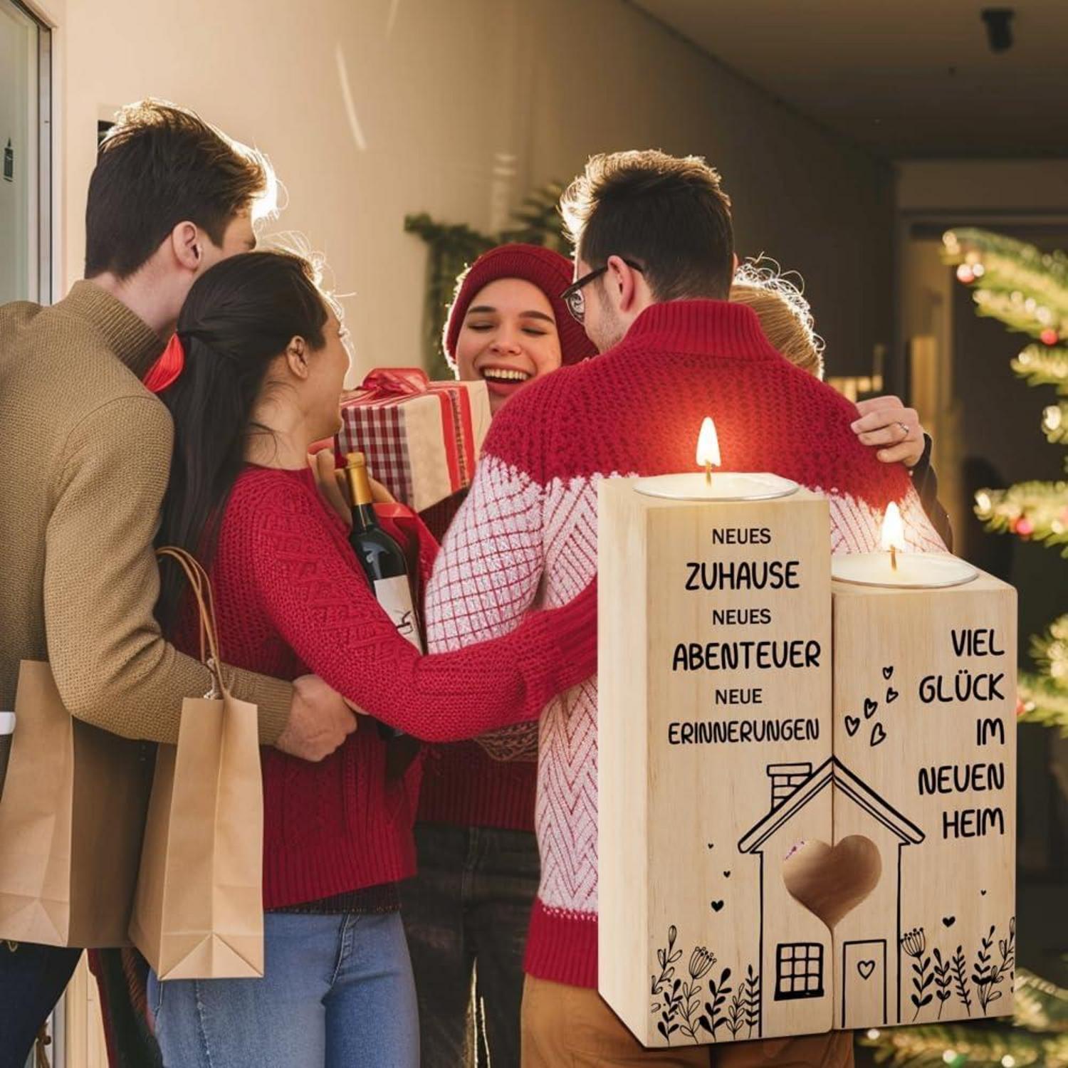 Kerzenständer Einweihungsgeschenk Hauswärmer_Zwei Kerzenhalter aus