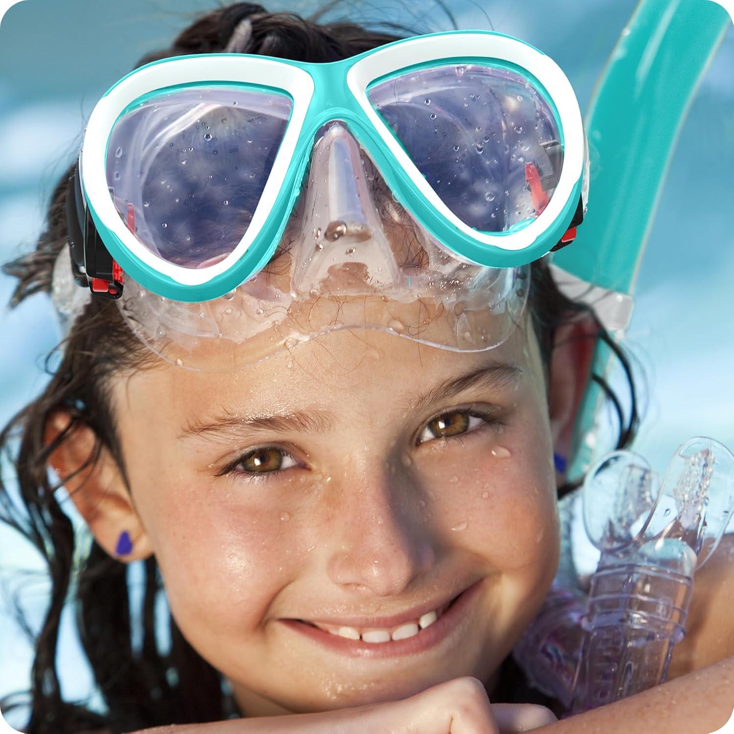 Taucherbrille Schwimmbrille Kinder 180° Panorama Anti-Leck Silikonband 3-14