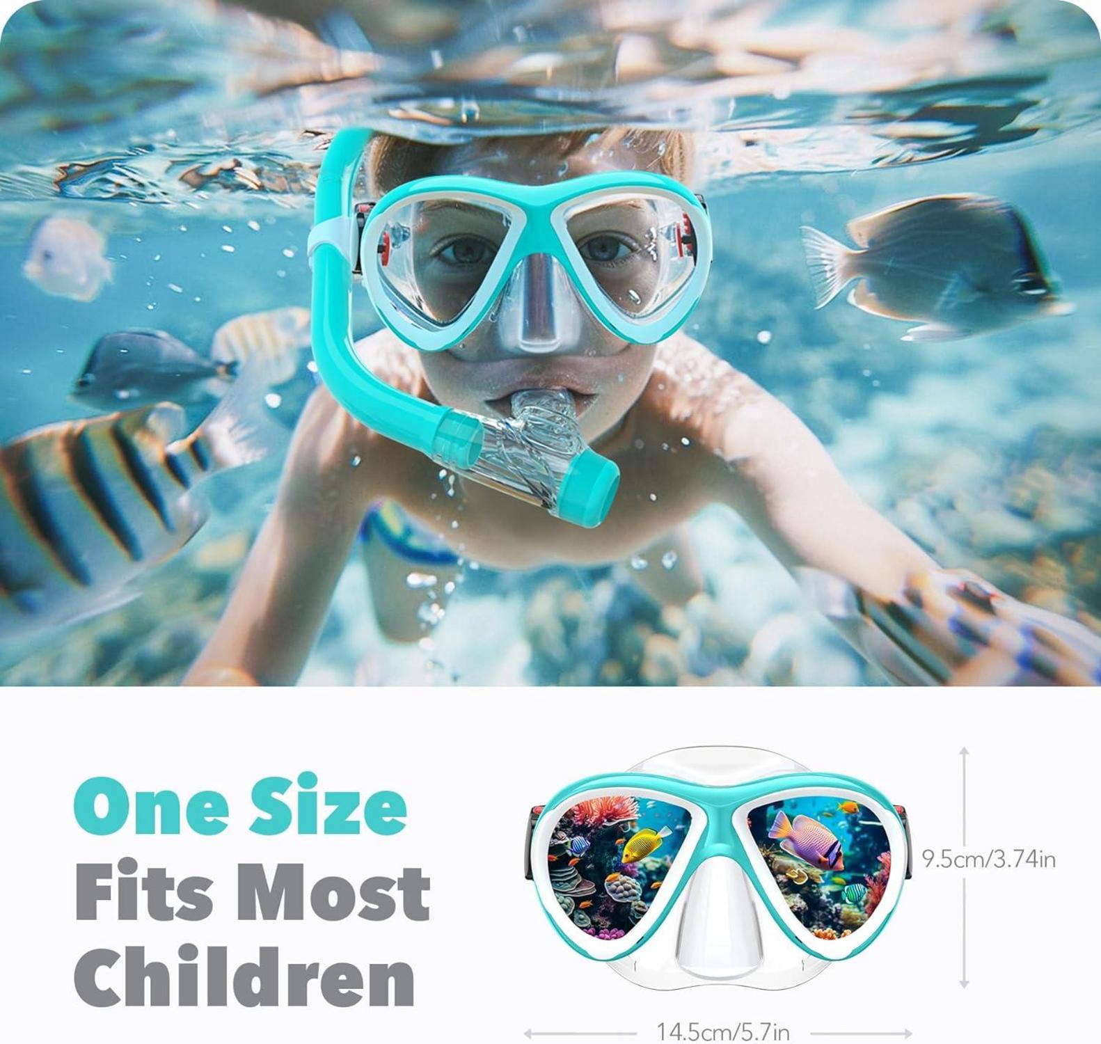 Taucherbrille Kinder Schwimmbrille für Jungen Mädchen 180°Panorama