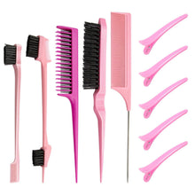 5 Stück Sleek Bun Bürste Set mit Clips, Styling Kamm, Rattenschwanz