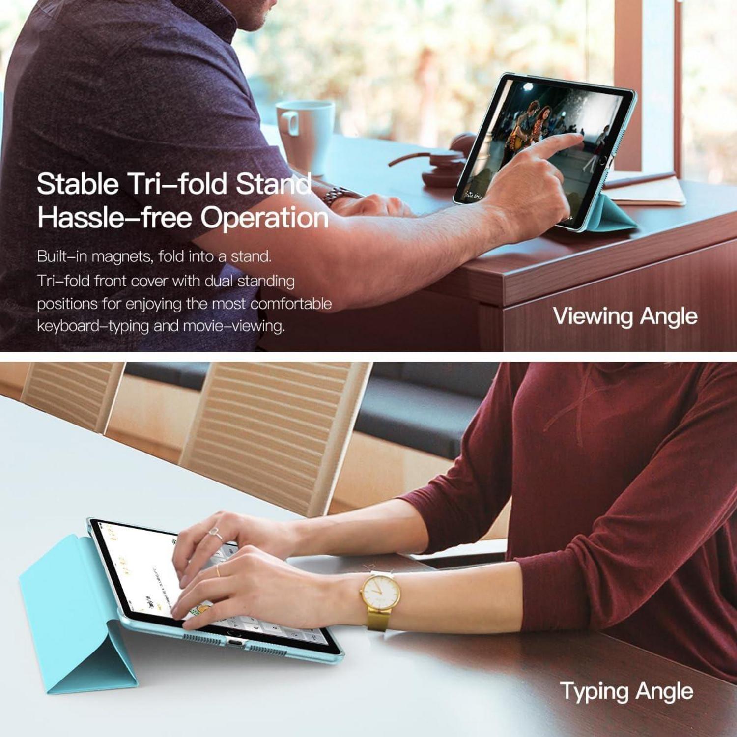 TiMOVO Schutzhülle für iPad 9. Gen 2021/8. Gen 2020/7. Gen 2019, Ultra Dünn Smart Cover, Auto Schlafen/Wachen, 10,2 Zoll, Pfau Blau