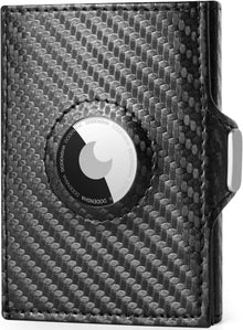 Slim Wallet Kartenetui Herren RFID Schutz Schwarz Münzfach