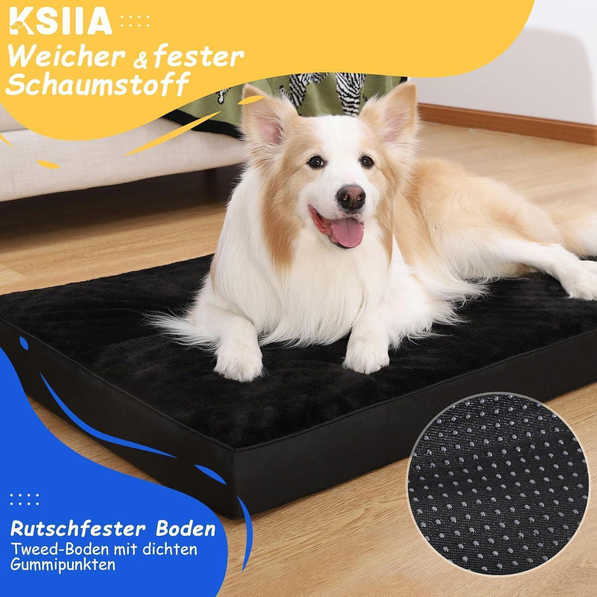 Orthopädisches Hundebett mit abnehmbarem Bezug, waschbar, L
