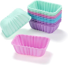 12er Set Mini Silikon Backformen für Mini Muffins in 4 Farben