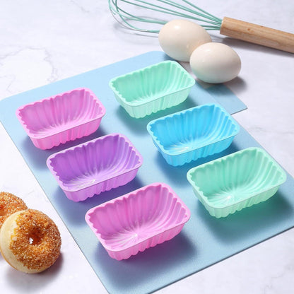 12er Set Mini Silikon Backformen für Mini Muffins in 4 Farben