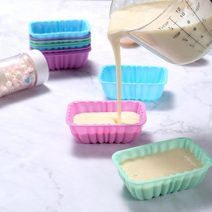 Mini Muffins Backform Silikon 12er Set in 4 Farben hitzebeständig & lebensmittelecht