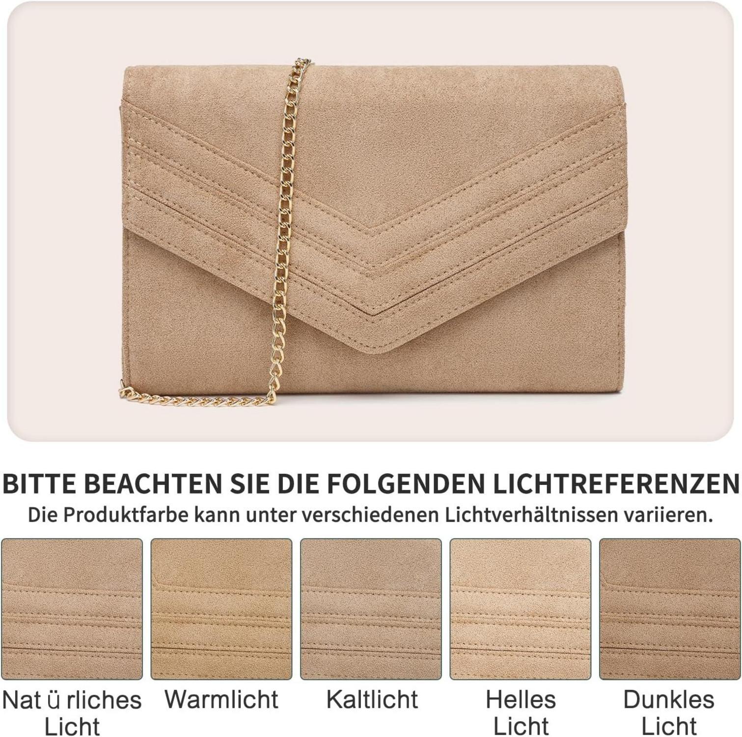 Damen Clutch Abendtasche Elegant Umschlag Tasche Chain Hochzeit Party