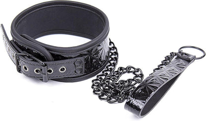 TUYMNI Unisex Leder Halsband SM Bondage Erotik Sexspielzeug BDSM Frauen Herren S&M Einstellbar Halsband-Ketten Set