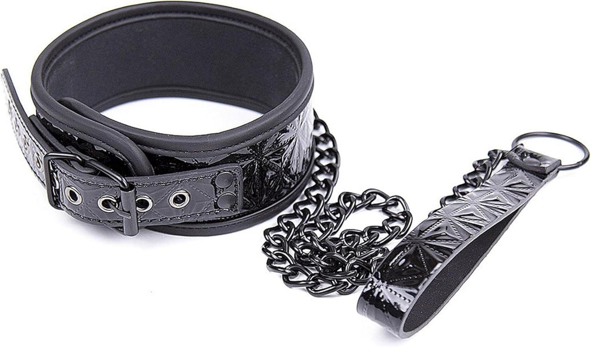 TUYMNI Unisex Leder Halsband SM Bondage Erotik Sexspielzeug BDSM Frauen Herren S&M Einstellbar Halsband-Ketten Set