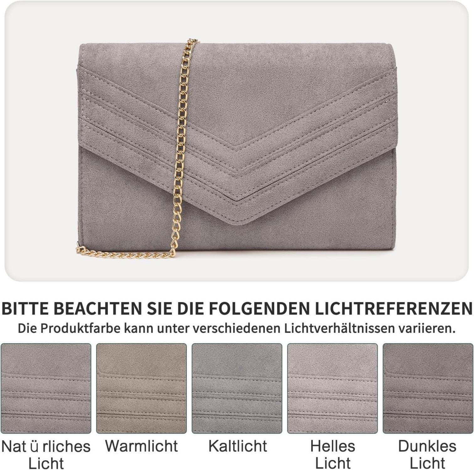 Damen Clutch Abendtasche Elegant Schwarz Rosa Kette Magnetverschluss