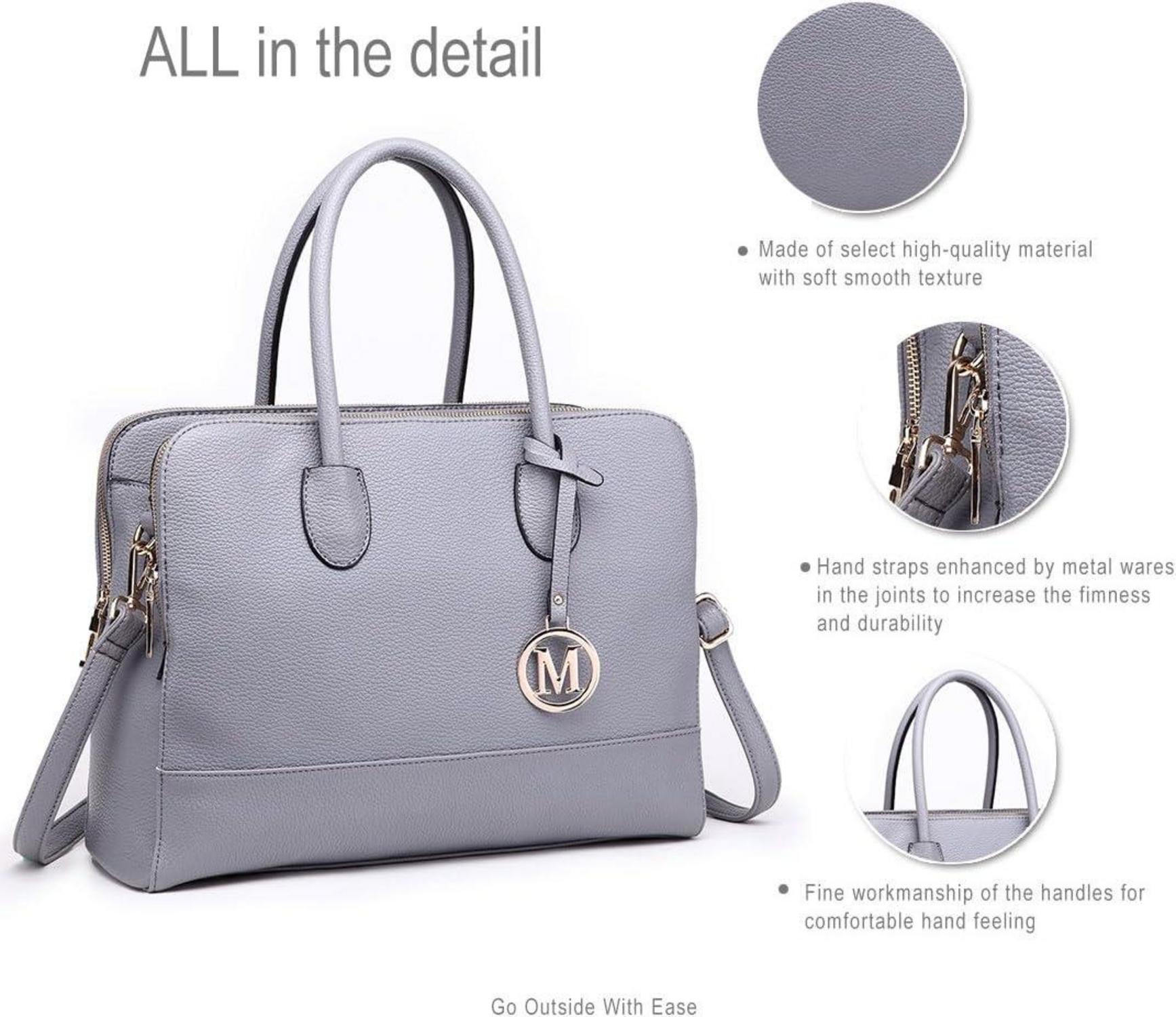 Miss Lulu Große Damen Handtasche PU-Leder Retro Schultertasche Schwarz