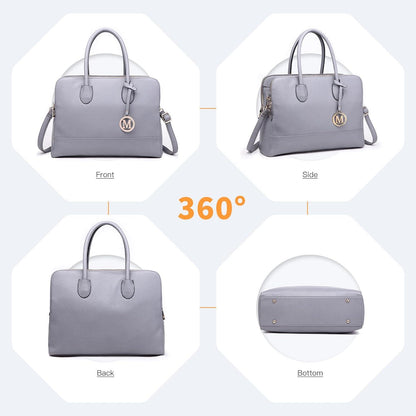 Miss Lulu Große Damen Handtasche PU-Leder Retro Schultertasche Schwarz