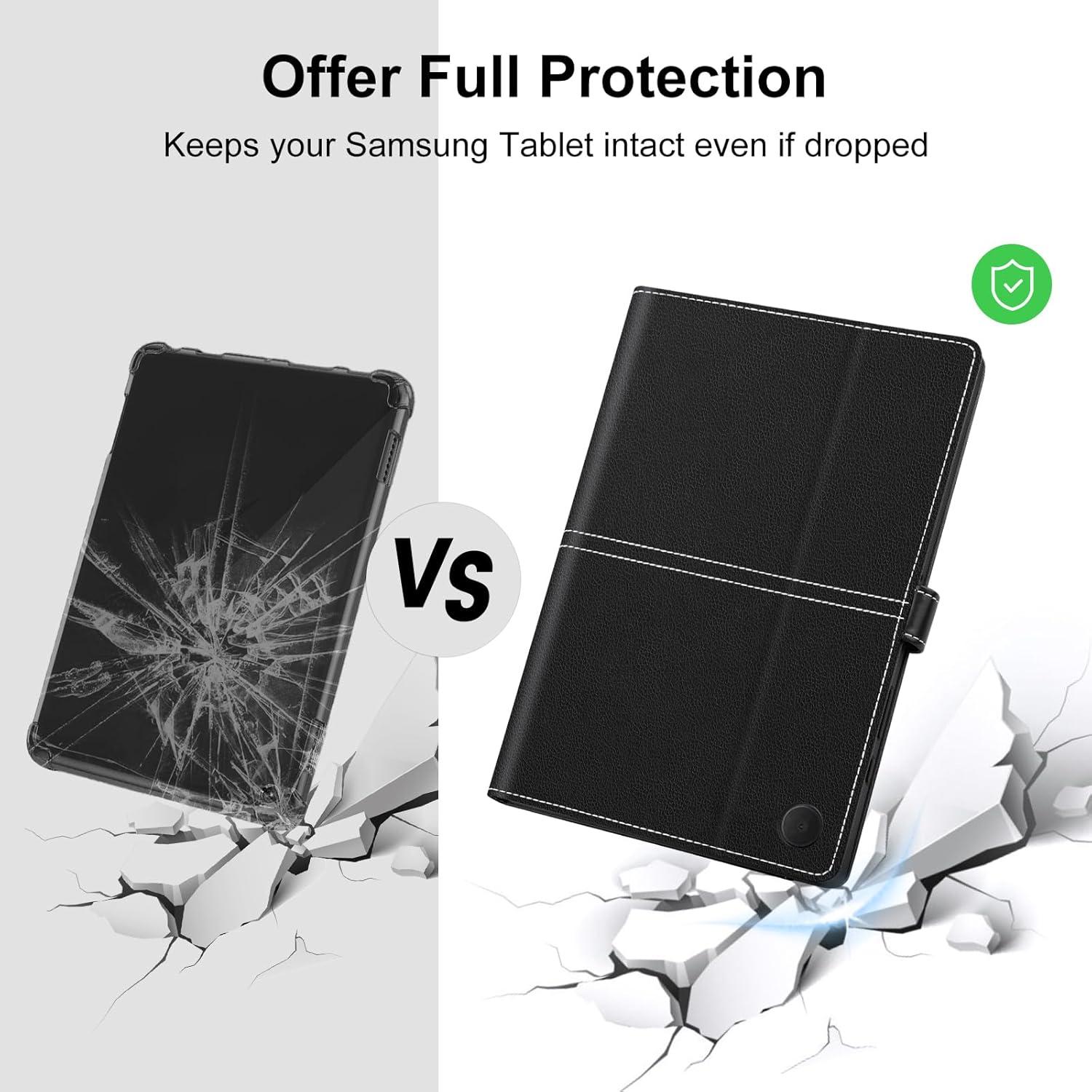 DLveer Samsung Tab A9 Plus Hülle 11 Zoll 2023 Schwarz PU Leder TPU
