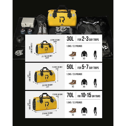 Motorrad Hecktasche 70L wasserdicht – Gepäckrolle für Touren