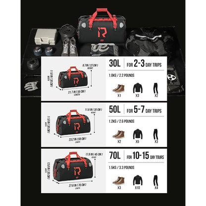 Motorrad Hecktasche 70L wasserdicht mit Rolltop