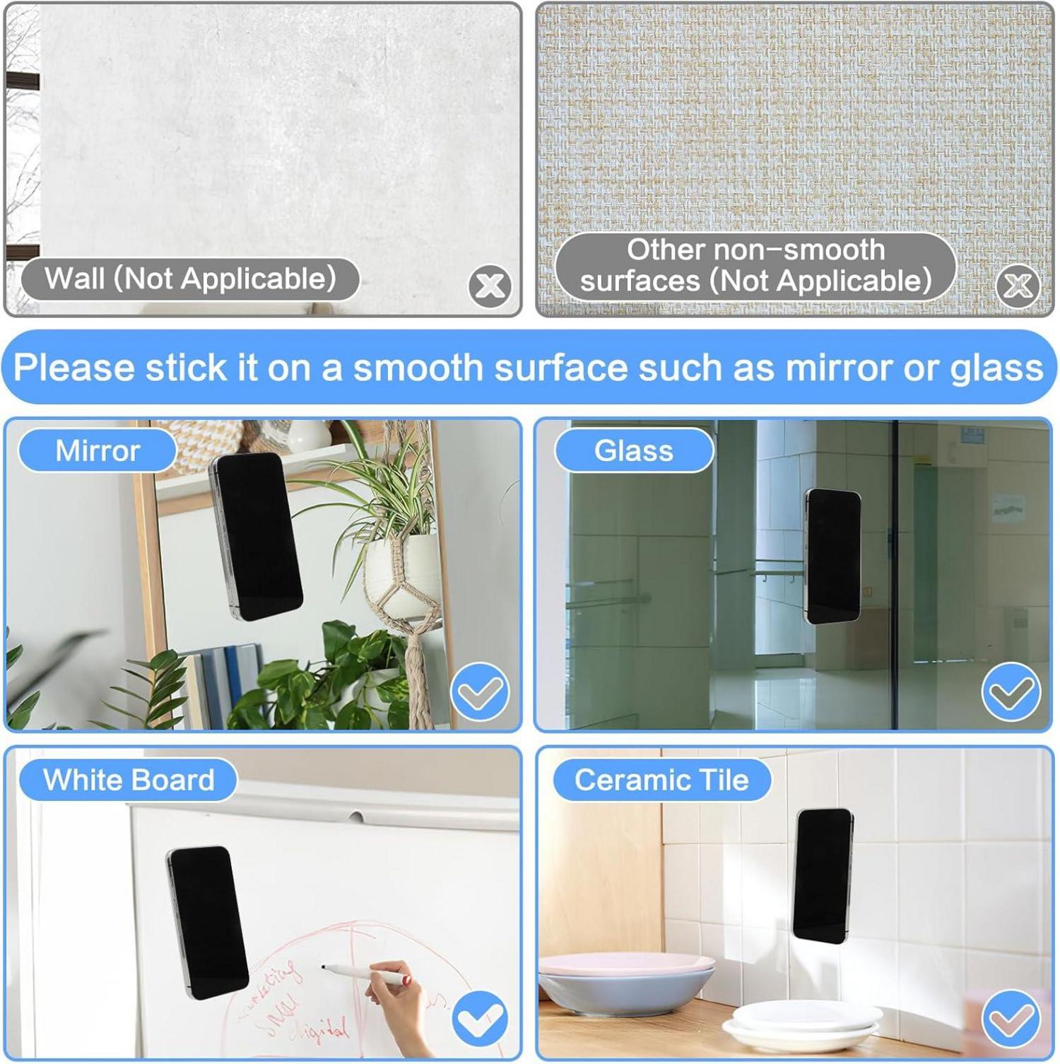 4 Stück Silikon Handyhalter Saugnapf Anti-Rutsch Transparent