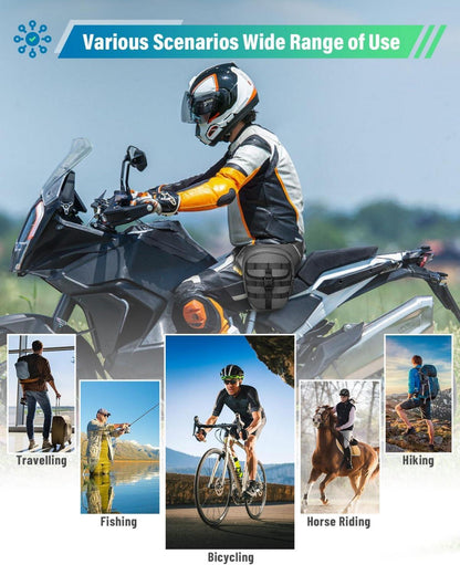 Beintasche Motorrad Herren Damen Wasserfest Reflektierend Militär Grau