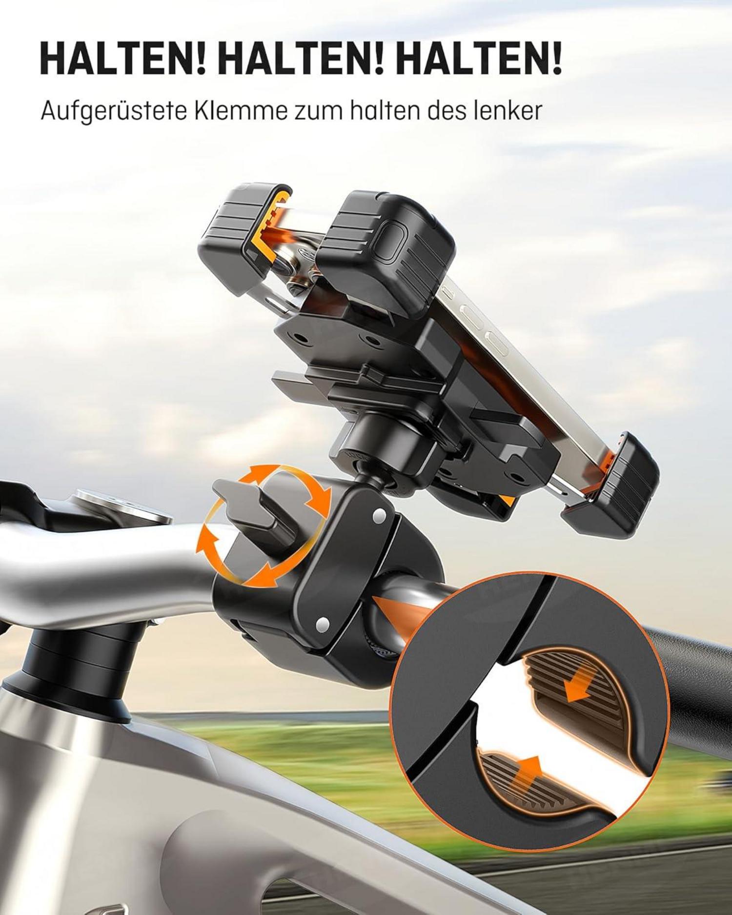 Handyhalterung Fahrrad Lenker 5,5-7,5 Zoll Smartphone 720° Drehbar