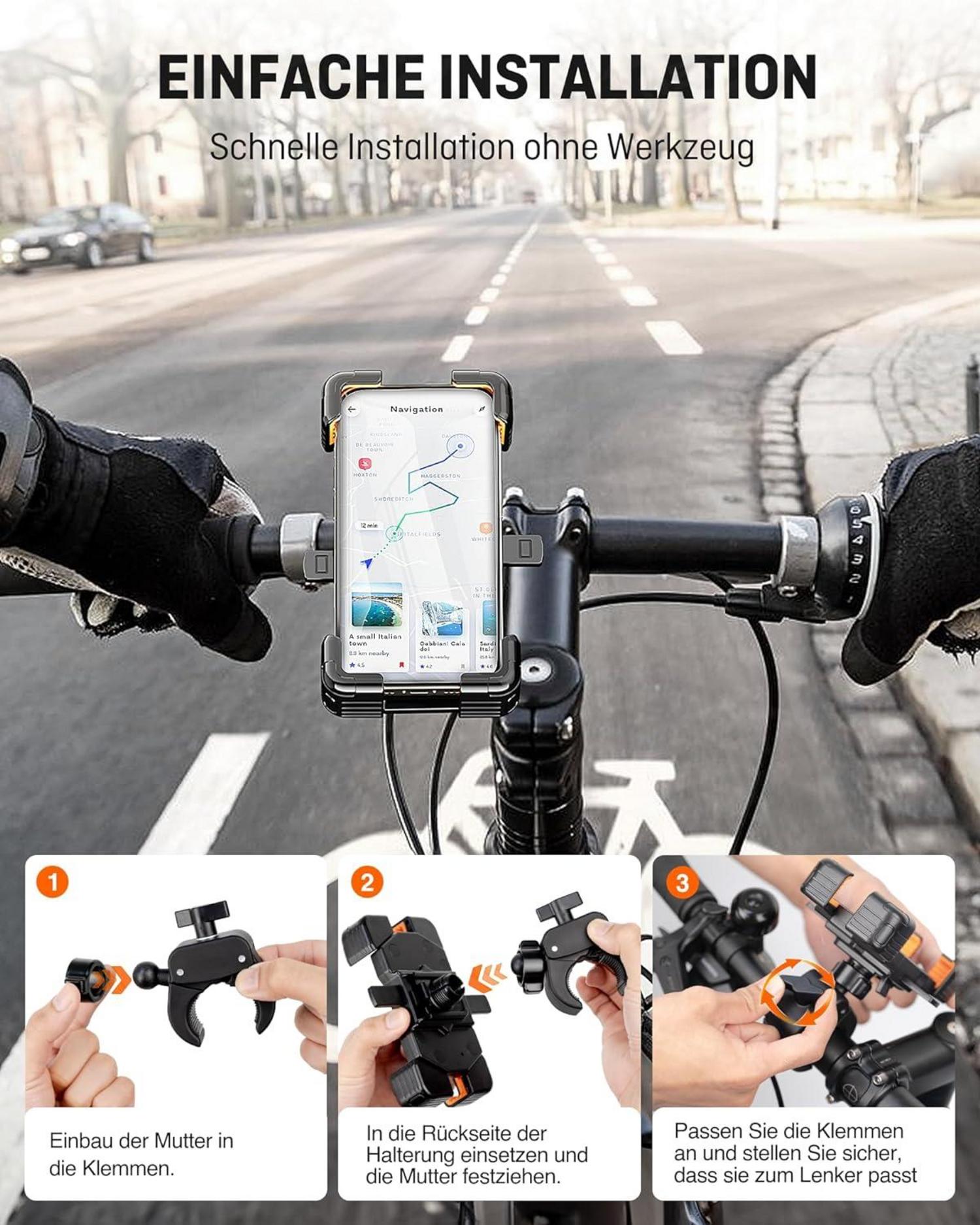 Universelle Handyhalterung für Fahrrad Lenker 5,5-7,5 Zoll Smartphone
