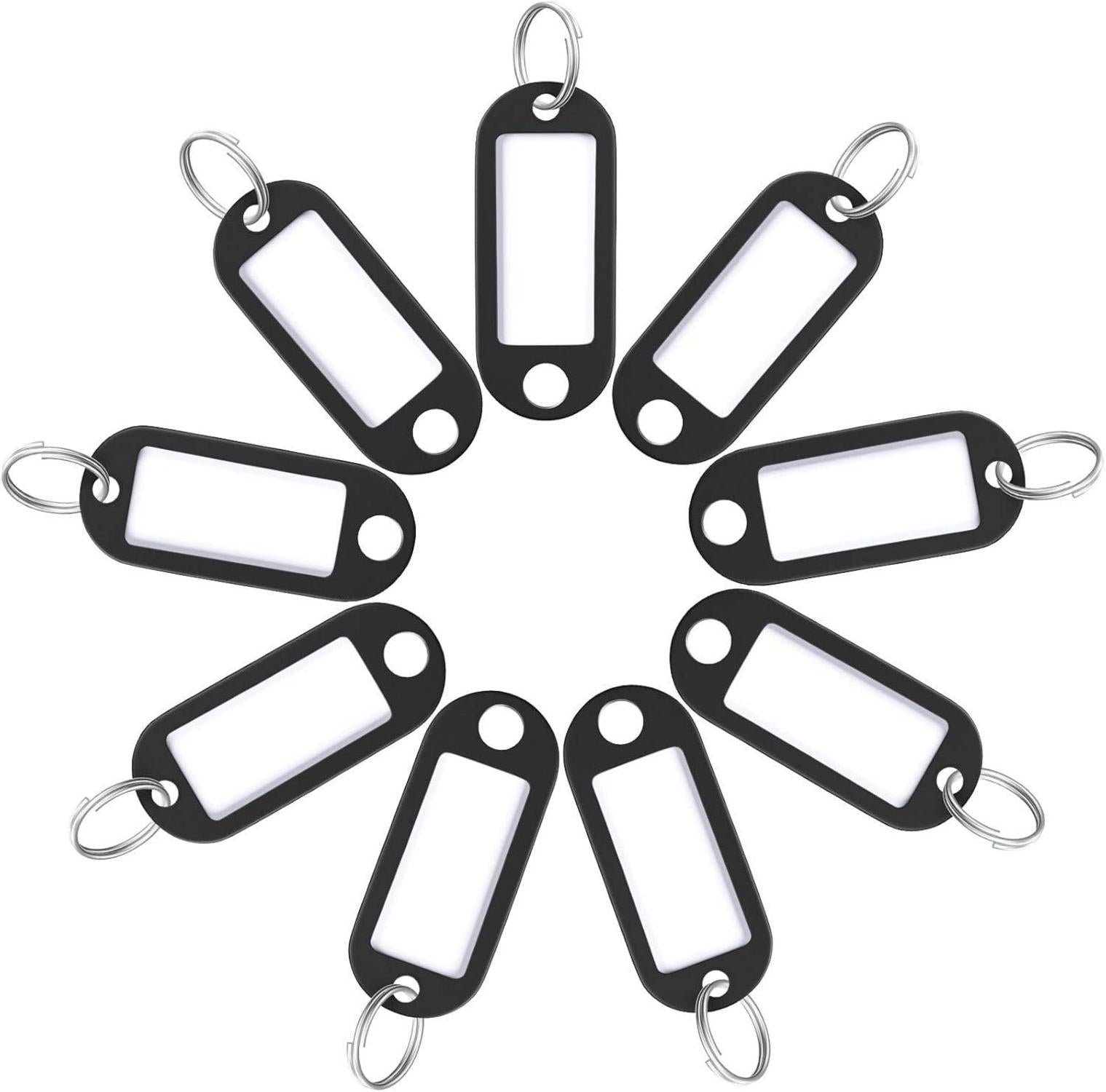 20er Pack Schlüsselanhänger Weichplastik Schwarz 5 cm