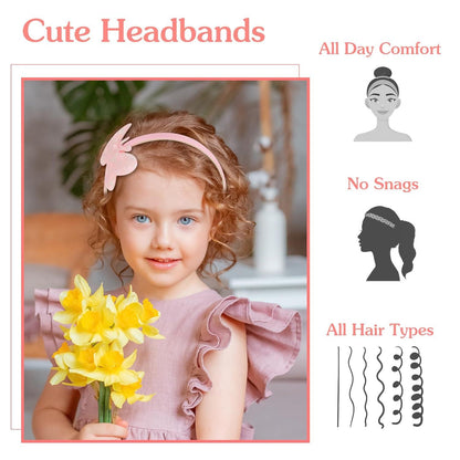 Glitzer Haarreifen 6 Stück Schleife Stirnbänder Haar Accessoires