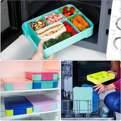Brotdose Kinder Bento Box 5 Fächer Auslaufsicher Lunchbox 1330ml