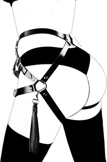 Punk Leder Harness Taille Bein Quasten Gothic Strumpfband Gürtel