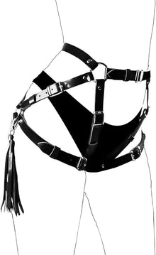 Damen Sexy Punk Leder Harness Taille Bein Quasten Gothic