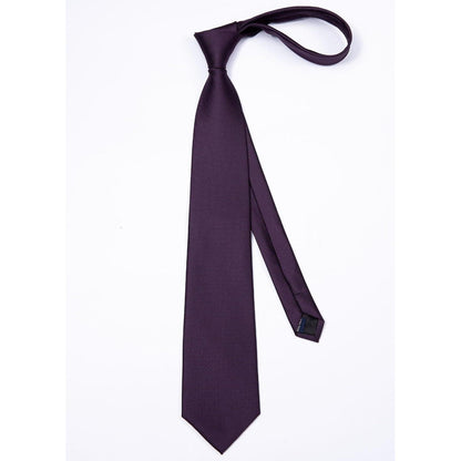 Krawatten-Set Herren Dunkellila mit Einstecktuch | Business & Hochzeit