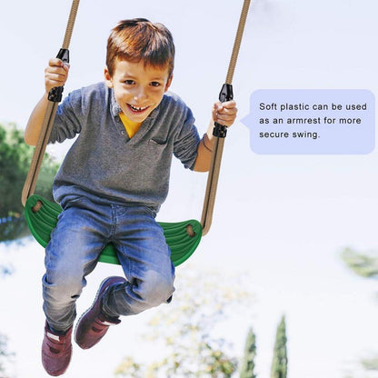 Non-Slip Swing Seat with Adjustable Rope - Playground Swing Set Accessories - 220LB Capacity - Green