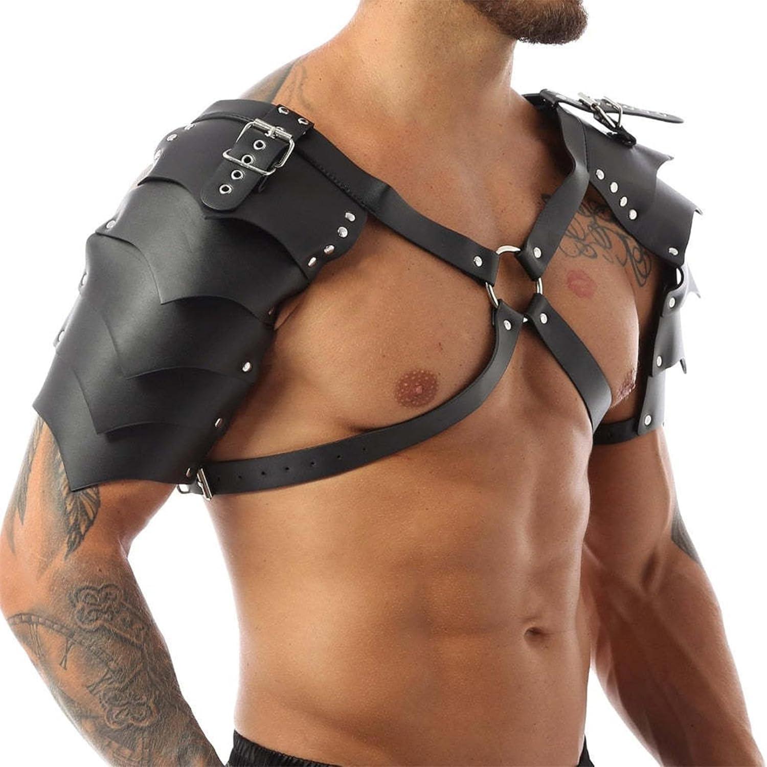 Verstellbares Herren Leder Brustgeschirr Punk Gothic-Fetisch