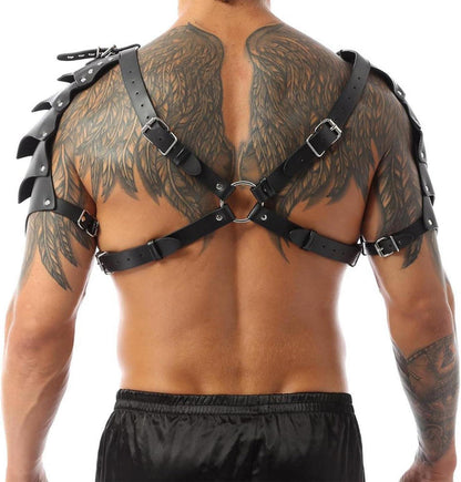 Herren Brust Harness Leder Soldat Rüstung Gothic Fetisch BDSM