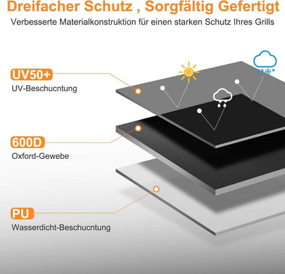 Tavaler Grillabdeckung 600D Oxford für Weber Q100/Q120/Q1000/Q1200/Q1400, Enders URBAN PRO, Explorer PRO