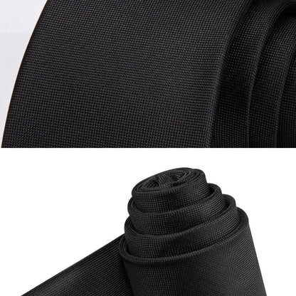 Herren Krawatten Set mit Einstecktuch, einfarbig, Business & Hochzeit