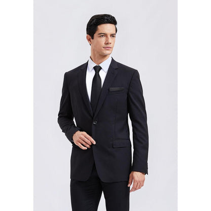 Herren Krawatten Set mit Einstecktuch, einfarbig, Business & Hochzeit