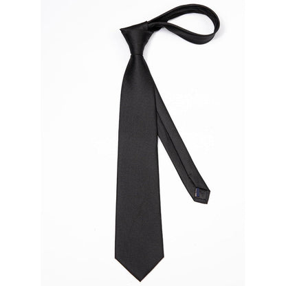 Herren Krawatten Set mit Einstecktuch, einfarbig, Business & Hochzeit