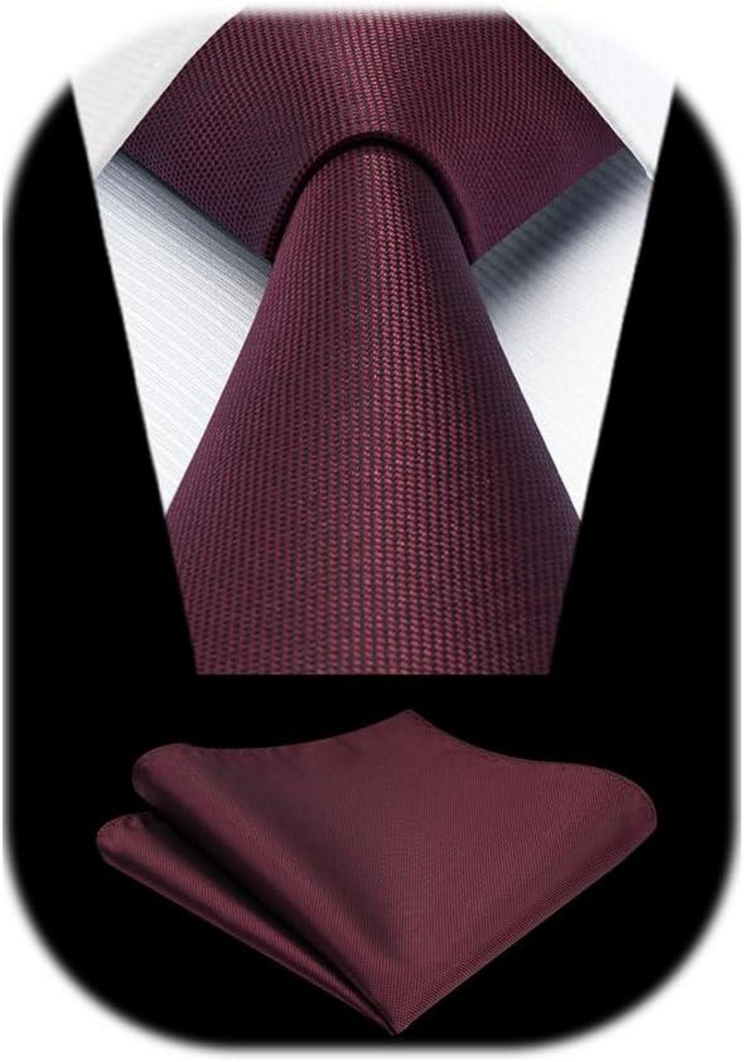 Klassische Einfarbig Herren Krawatte Einstecktuch Set Hochzeit