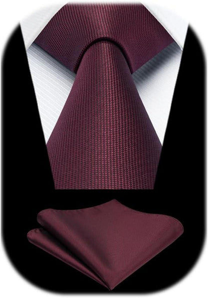 Klassische Einfarbig Herren Krawatte Einstecktuch Set Hochzeit